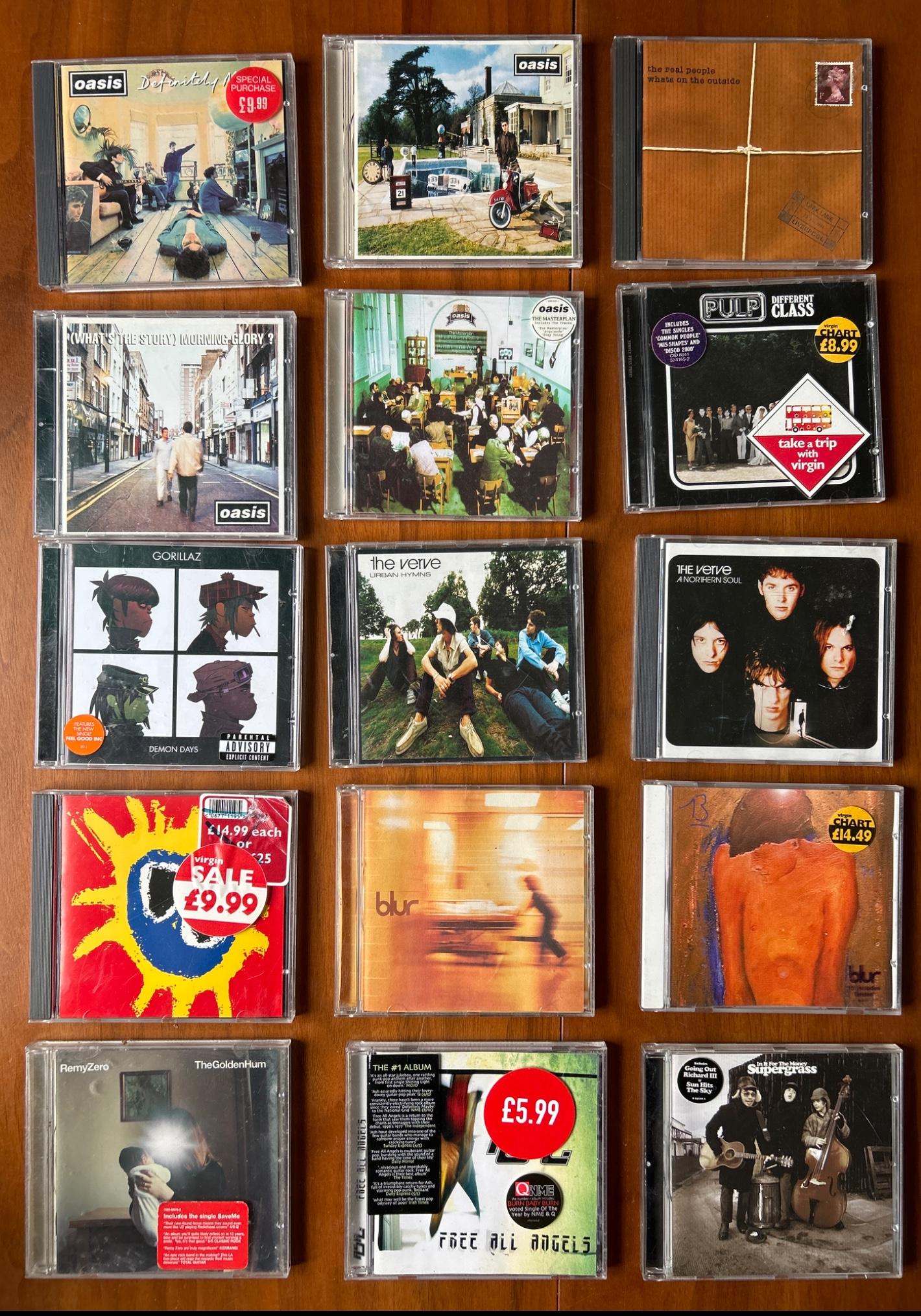 90s Indie CDs: Oasis, Verve, Blur